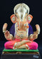 Dagdu Seth - 17 Inch Paper Mache Voilet Ganesh - 2000gms